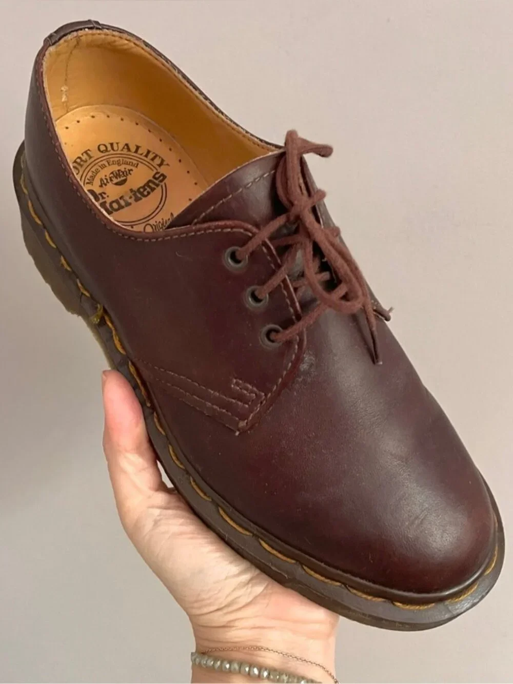 Vintage 90s Doc Martens Brown MIE England Oxford - 2UK/5US